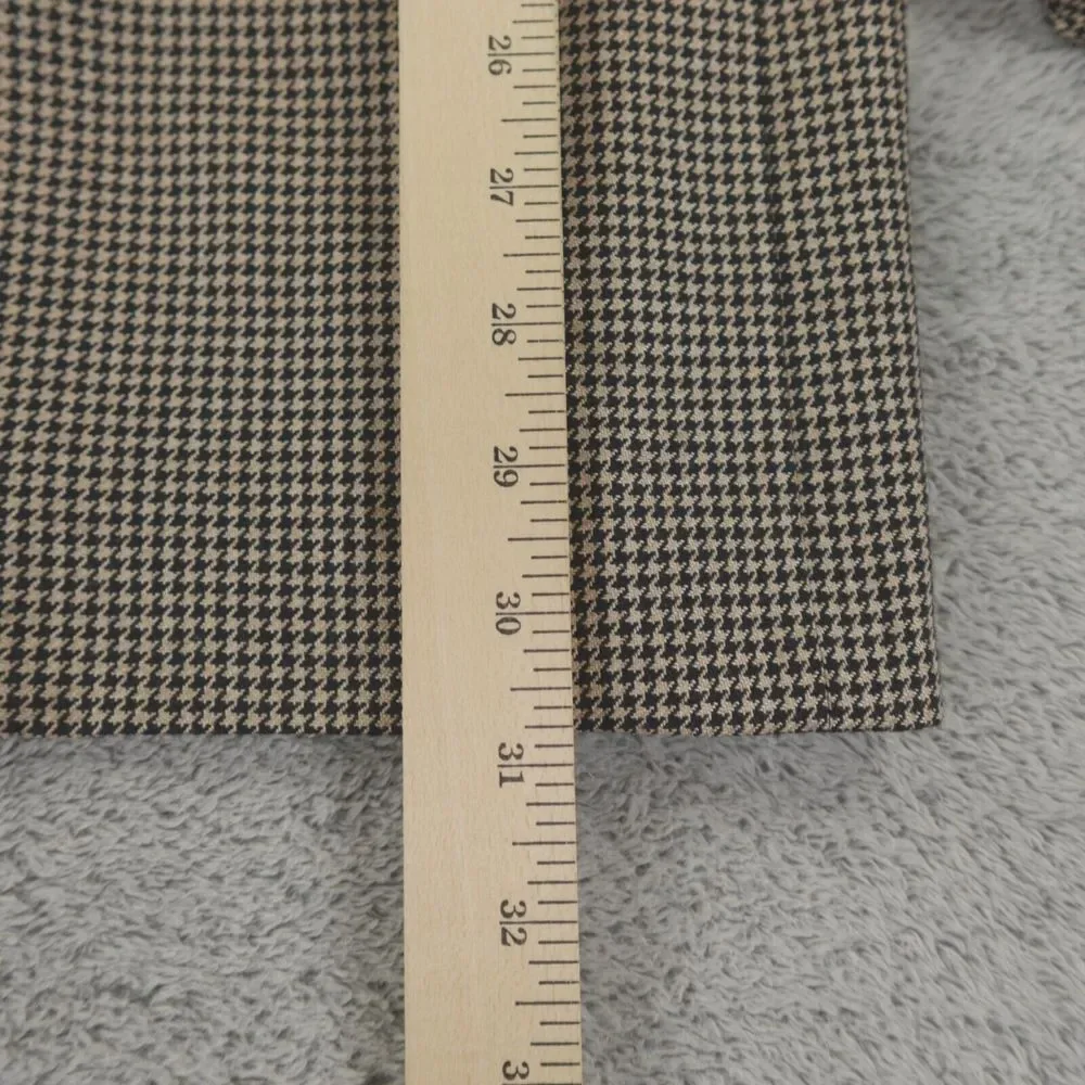 Hickey Freeman Sport Coat Mens 40R Houndstooth Tan Black Silk Camel‎ USA Blazer